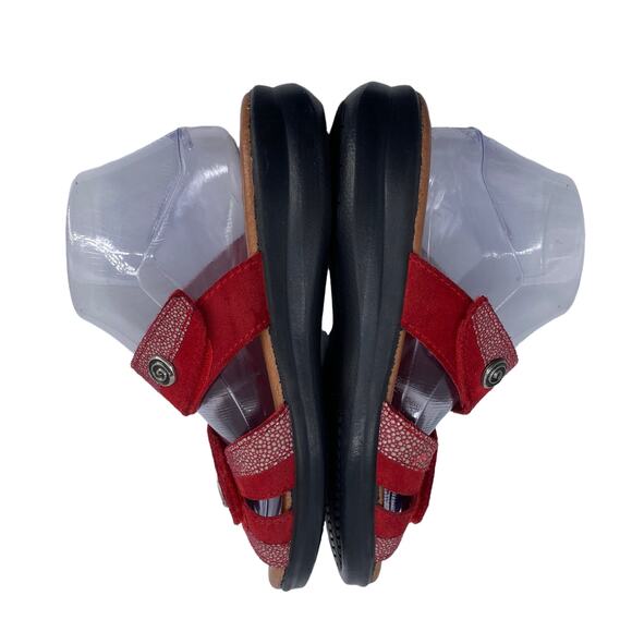 FLEXUS by Spring Step Size 40 Red Suede Italian Comfort Sandals Made in Italy - Picture 2 of 10